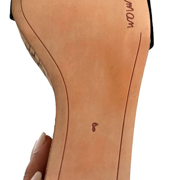 Sam Edelman Womens Willow Suede Wedge Sandal Size 8M Black New without Box - Picture 10 of 11